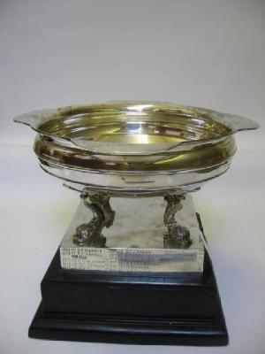 Appraisal: A TROPHY maker Walker Hall Sheffield the circular bowl with