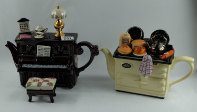 Appraisal: Teapottery collectors' character teapots Aga cooker Grand Hotel piano which