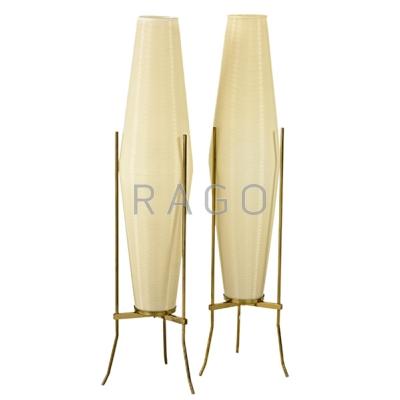 Appraisal: HEIFETZ Pair of large Rotaflex table floor lamps USA s