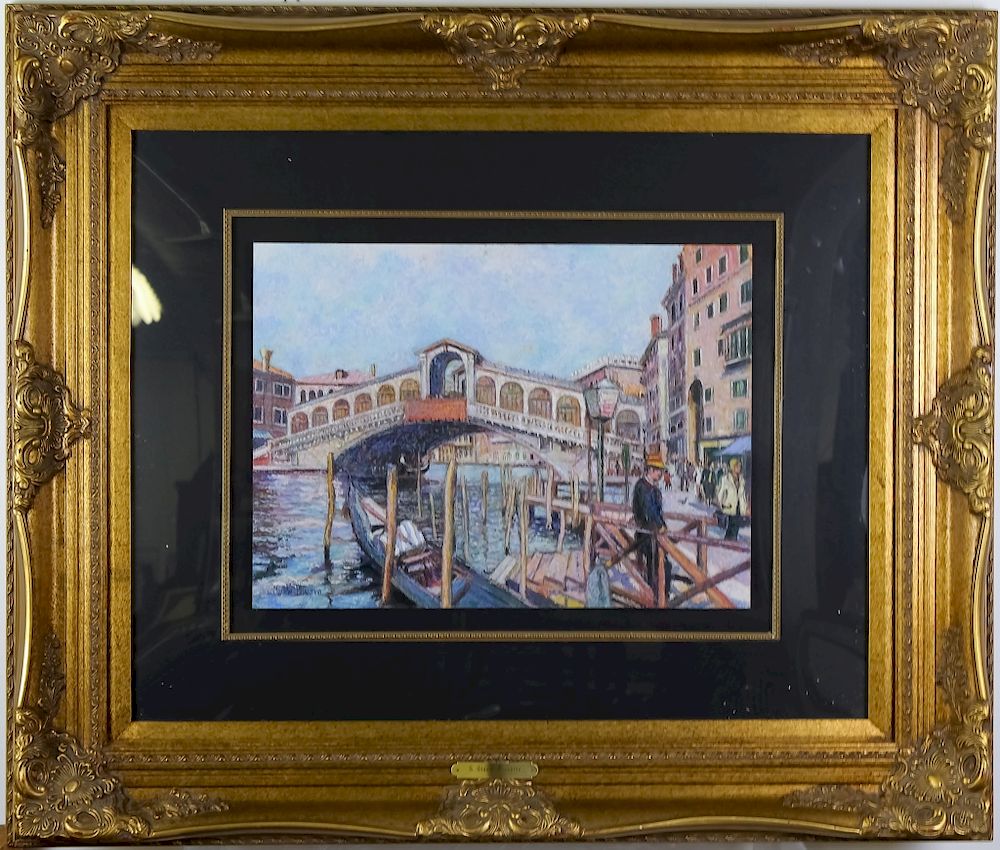 Appraisal: Claude Pissarro b Venetian Pastel Painting Guaranteed Authentic Hughes Claude