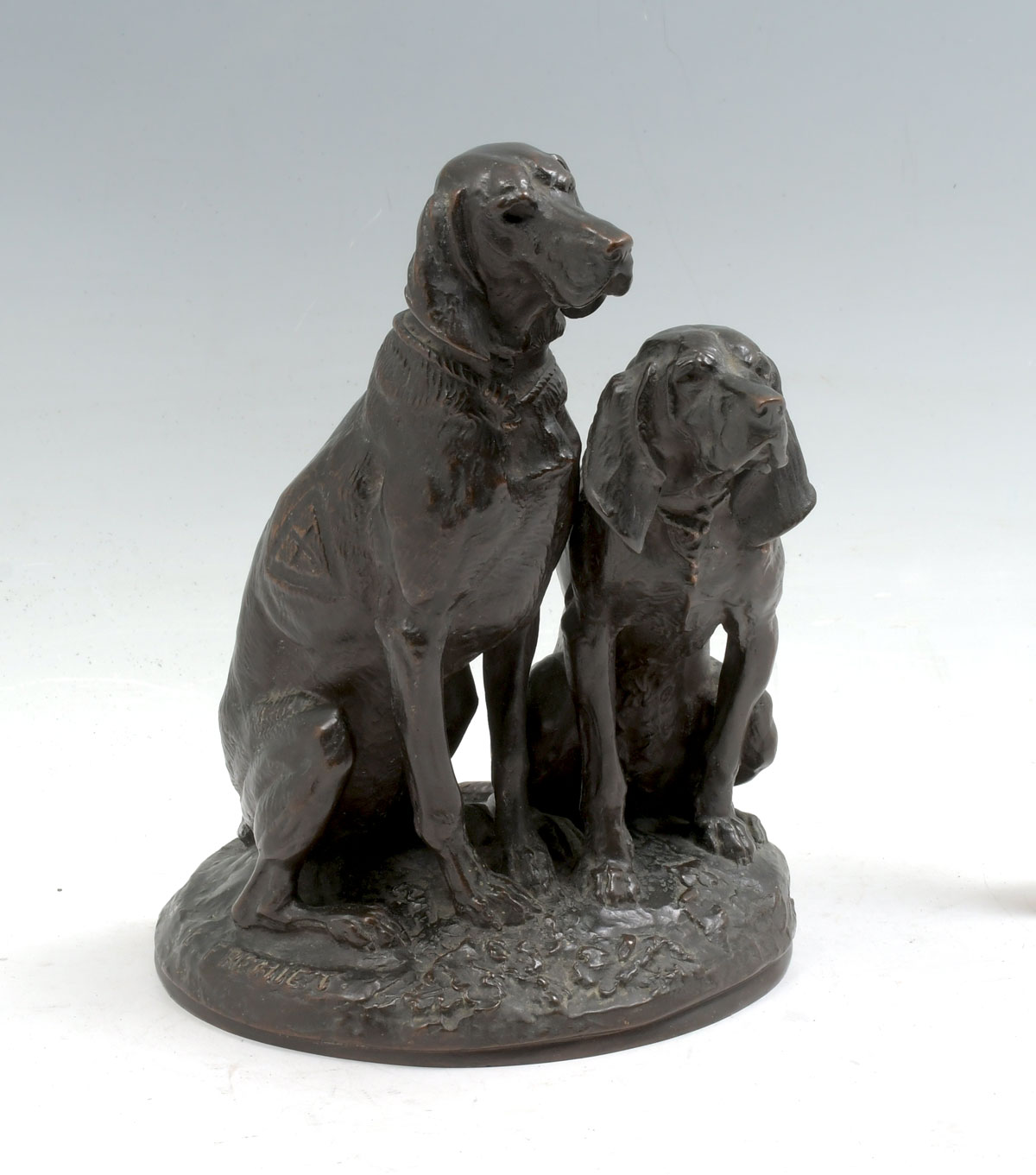 Appraisal: FREMIET Emmanuel French - ''Chiens Limieres'' Hounds Bronze '' h