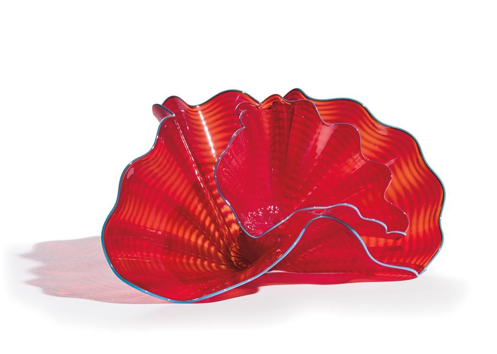 Appraisal: DALE CHIHULY American b Tango Red Persian Pair handblown glass