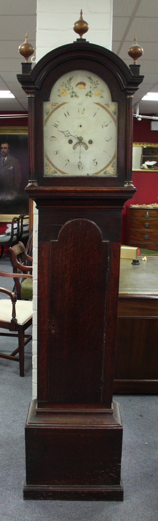 Appraisal: An early th Century oak eight-day longcase clock with arch