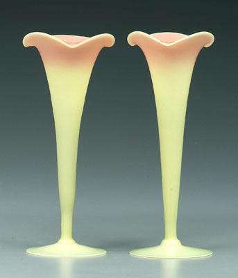 Appraisal: Two Burmese bud vases one satin finish in one glossy