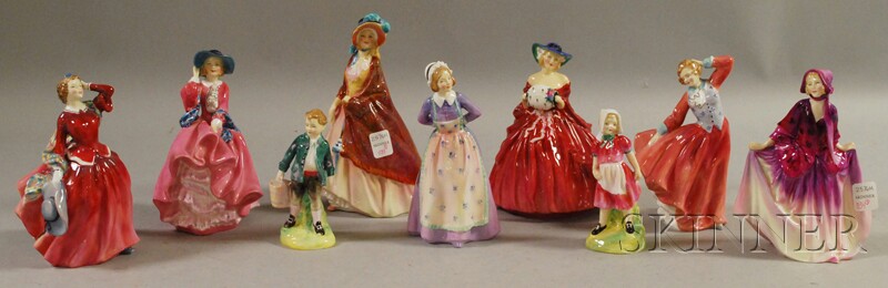 Appraisal: Nine Royal Doulton Porcelain Figures Jack HN Jill HN Sweet