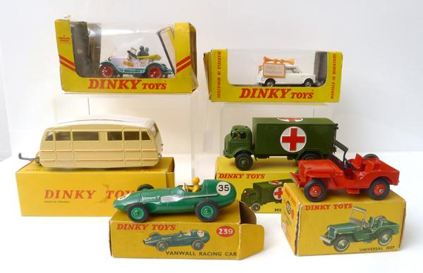 Appraisal: SIX DINKY MODELS INCLUDING ELECTION MINI VAN UNIVERSAL JEEP VANWALL