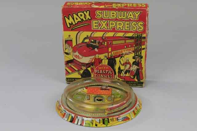 Appraisal: SUBWAY EXPRESS WITH BOX Louis Marx Co lithographed tin table