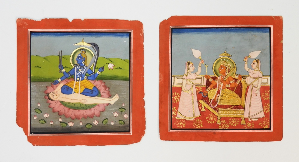 Appraisal: PC INDIAN JODHPUR MINIATURE PAINTING India th CenturyIncludes a depiction