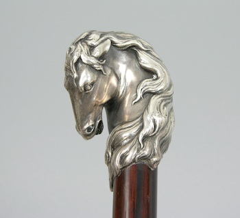 Appraisal: A Rare Walking Stick with a Buccellati Sterling Silver Horse's