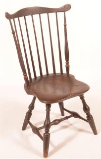 Appraisal: th C RI Fan Back Windsor Chair with Shaped Creat