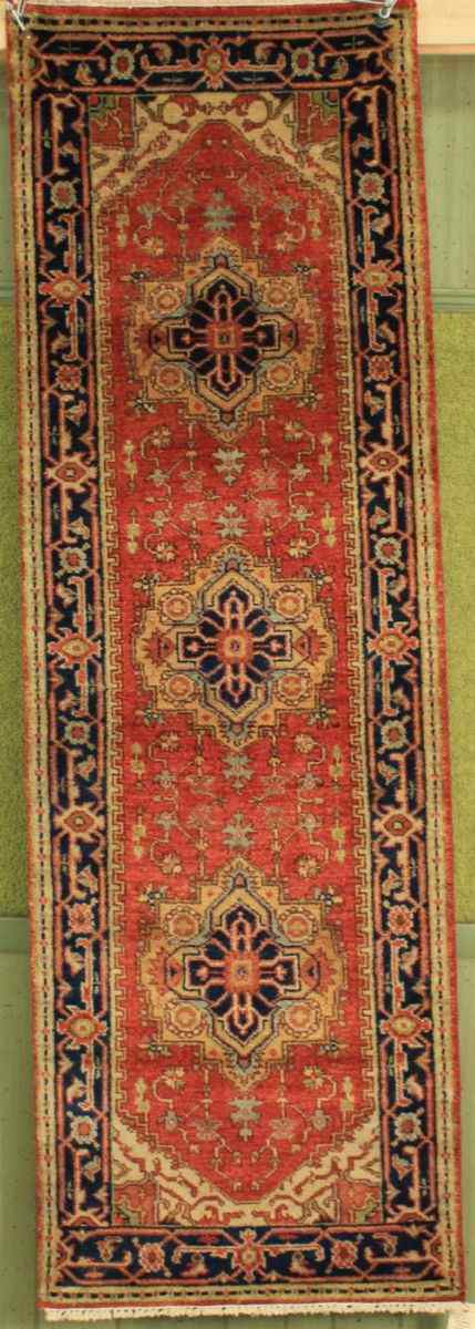 Appraisal: ORIENTAL RUG SERAPI-DESIGN RUNNER ' x ' '' Three traditional