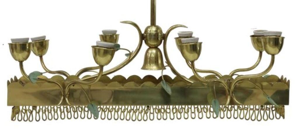 Appraisal: Italian mid-century modern eleven-light chandelier in the manner of Fontana