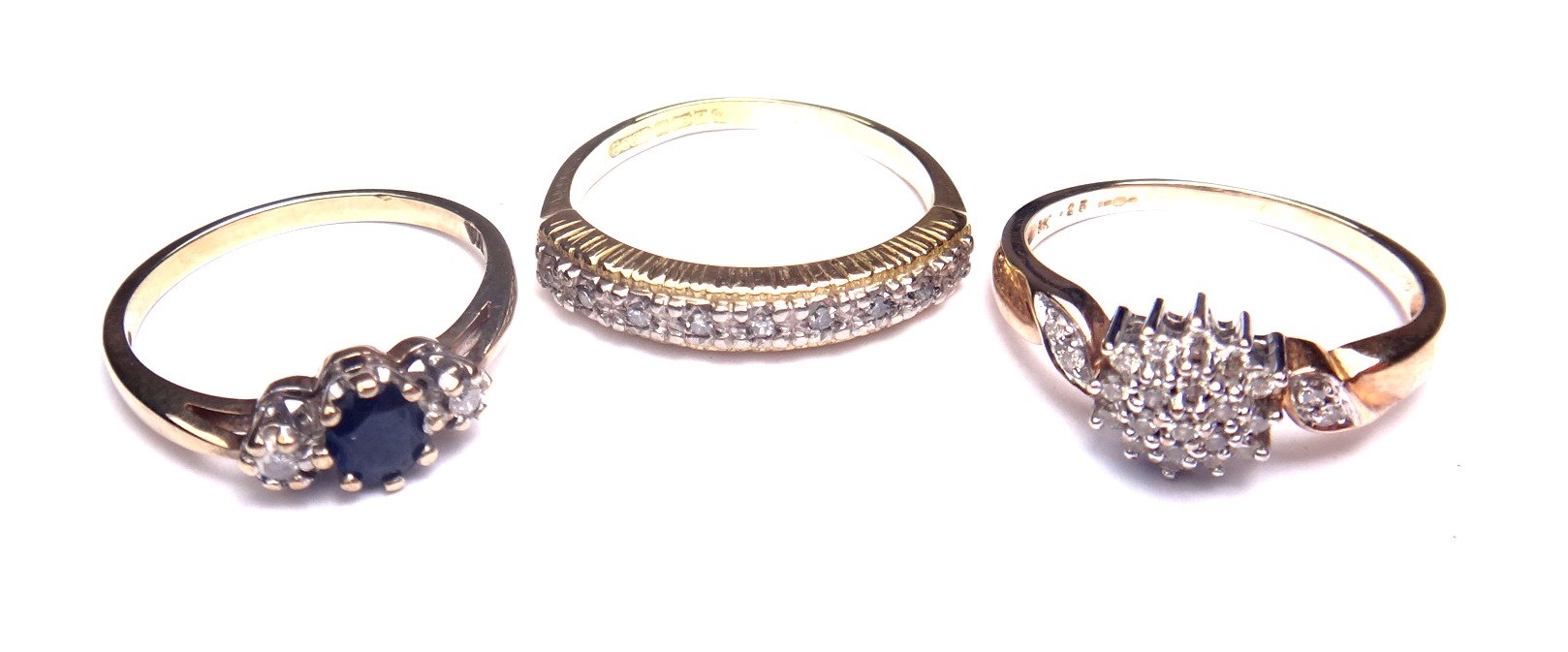 Appraisal: An ct gold and diamond set half hoop eternity ring