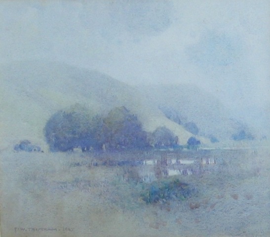 Appraisal: John William Tristram - Misty Landscape watercolour signed and dated