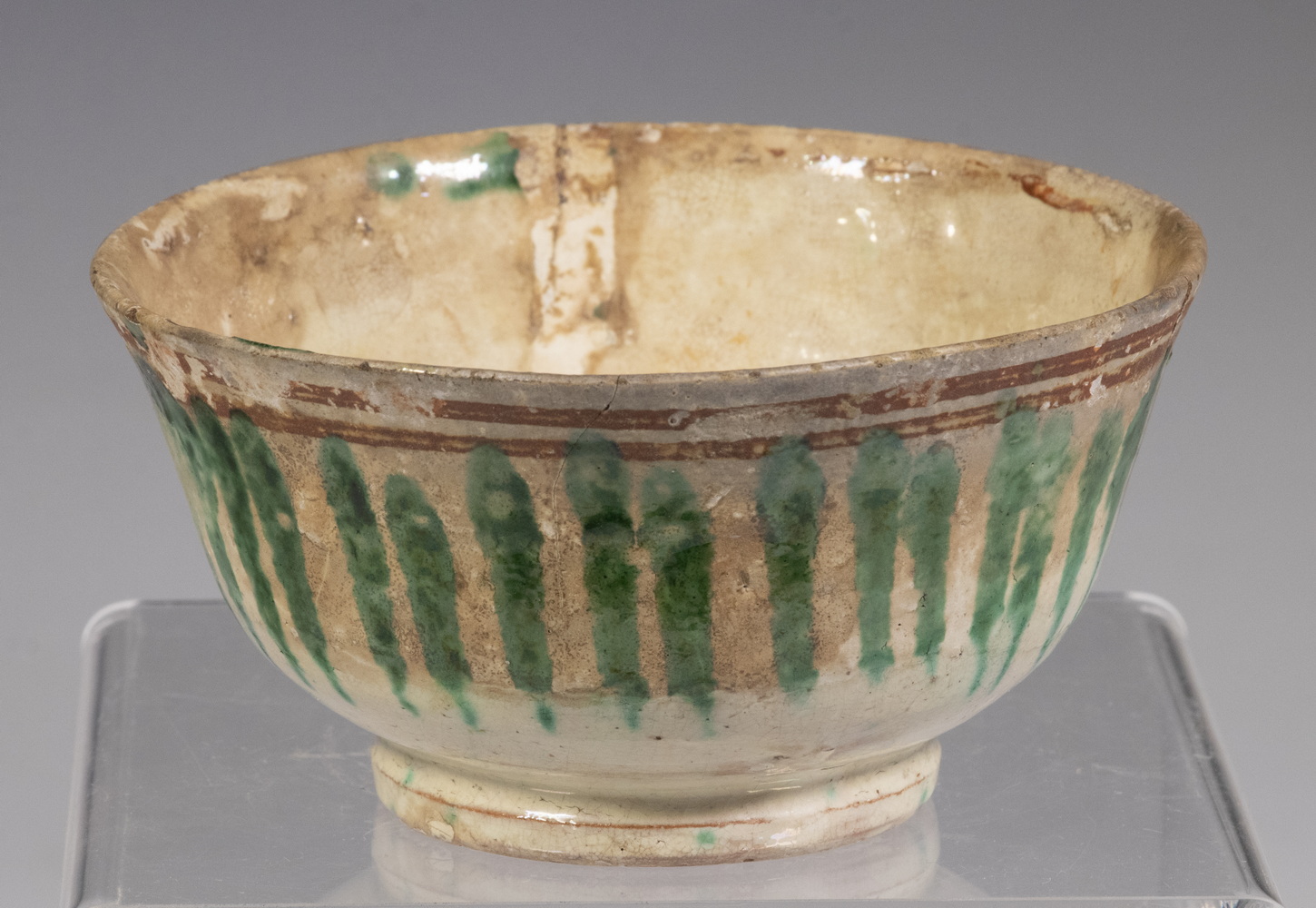 Appraisal: NISHAPUR TANG STYLE SANCAI GLAZED SMALL POTTERY BOWL TH C