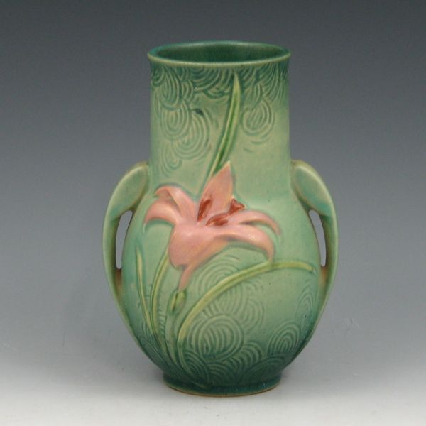 Appraisal: Roseville Zephyr Lily vase in green Marked Roseville USA -