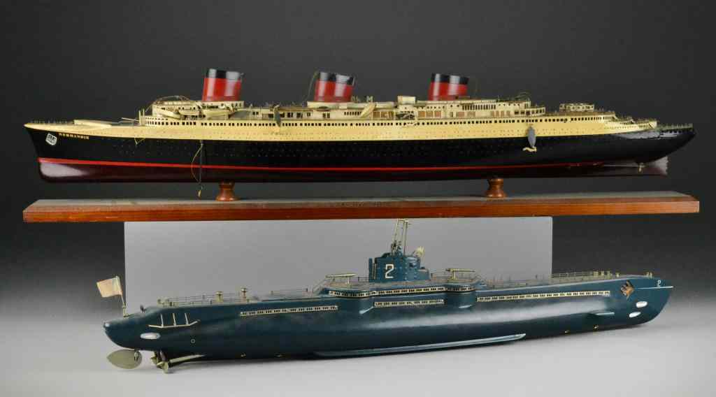 Appraisal: Model Ships - Normandie U S SubmarineWooden model of the