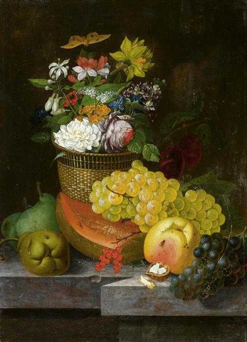 Appraisal: WURZER JOHANN Siegsdorf - Salzburg Still life with fruits and