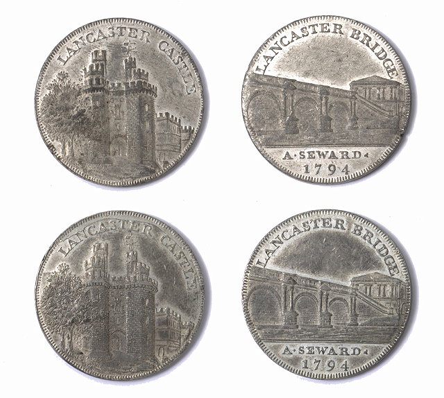 Appraisal: A LANCASHIRE PENNY TOKEN Lancaster Castle in white metal x