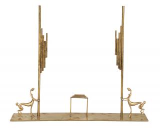 Appraisal: Franz Hagenauer Art Deco Mirror Stand supported by flanking female