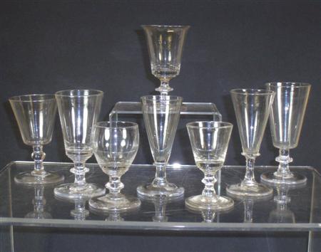 Appraisal: A group of early th century sherry champagne glasses of