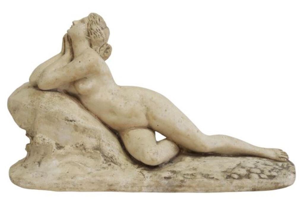 Appraisal: Cast plaster sculpture La Reveuse after Jef Lambeaux Belgian -