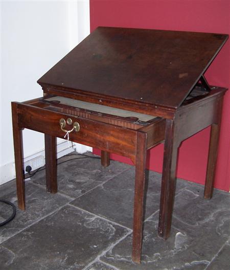 Appraisal: A George III mahogany architects desk circa the ratchet adjustable