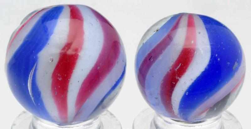 Appraisal: Lot of Peppermint Swirl Marbles Two great examples of peppermint