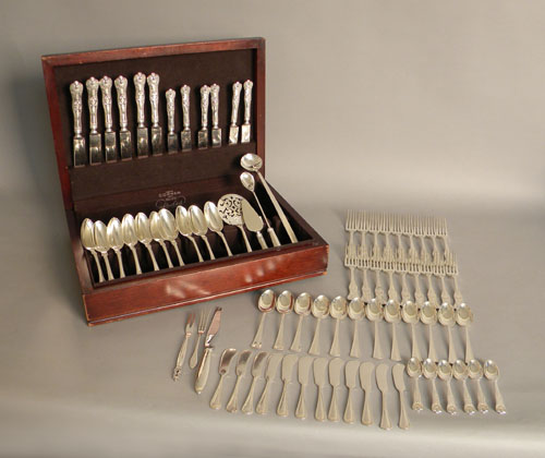 Appraisal: Group of sterling and plated flatware ozt