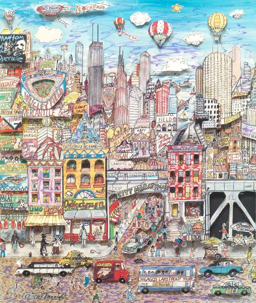 Appraisal: CHARLES FAZZINO AMERICAN B x image My Kind of Town