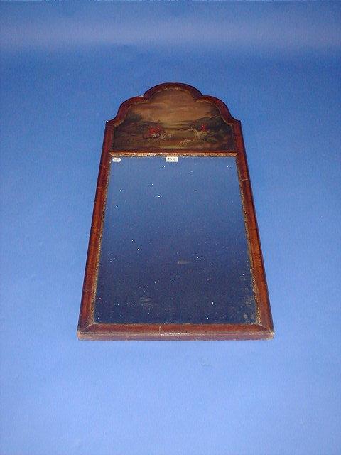 Appraisal: A thC walnut cushion moulded pier glass with rectangular plate