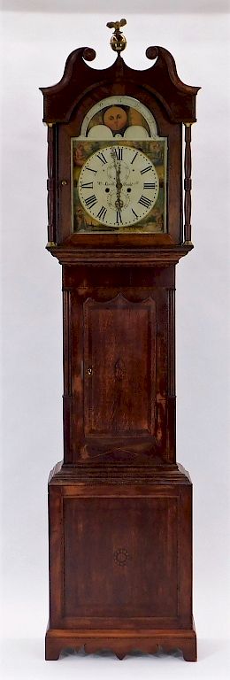 Appraisal: C William Smith Inlaid Mahogany Tall Case Clock William Smith