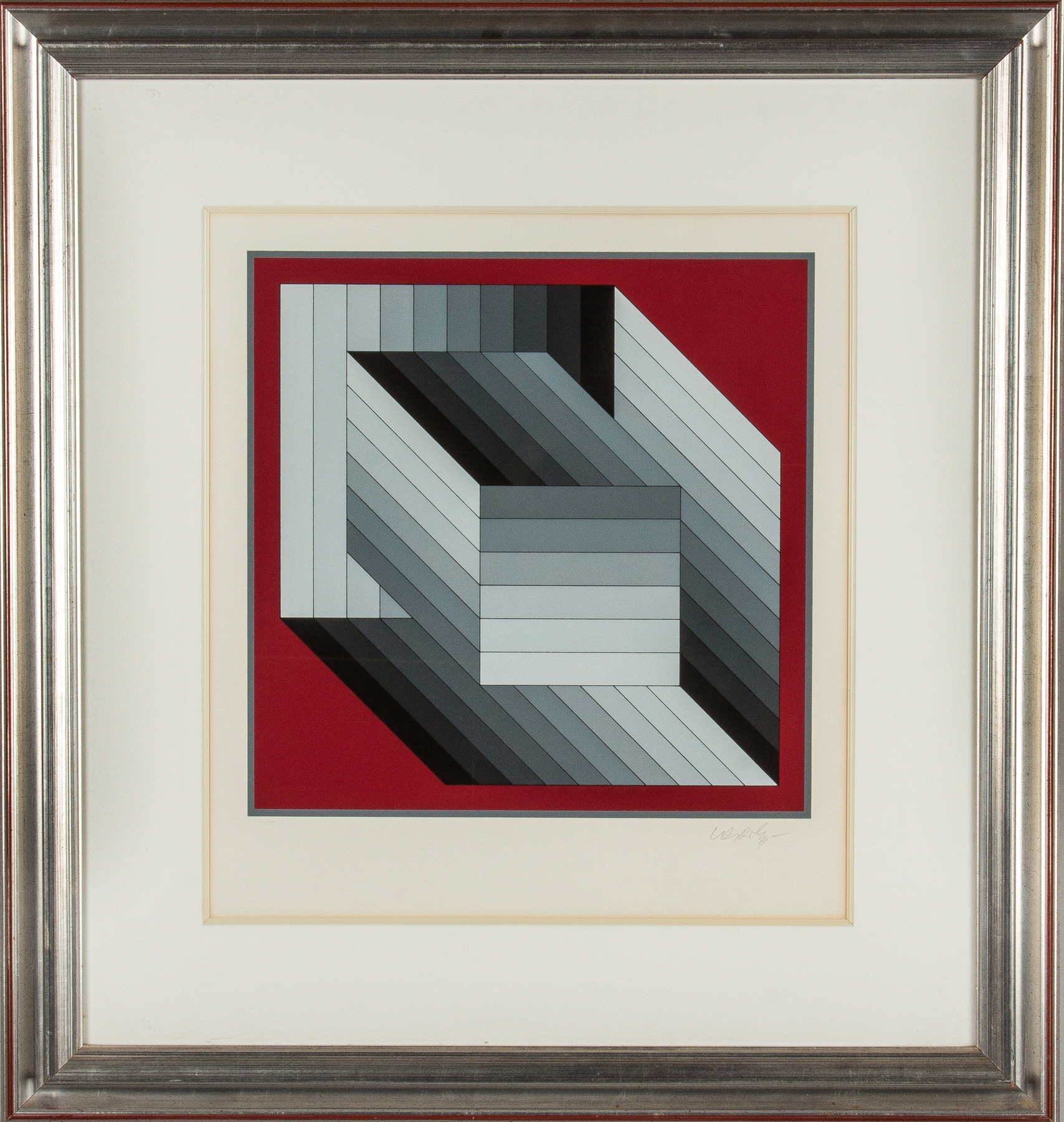 Appraisal: Victor Vasarely Hungarian French - Tridim Sgn lower right in