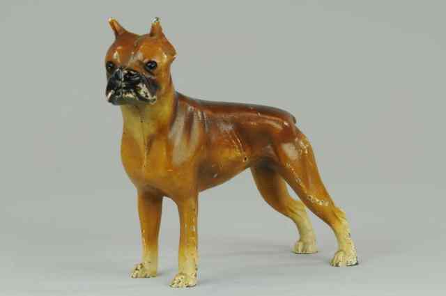 Appraisal: BOXER DOORSTOP Hubley full figure depiction of brown boxer with