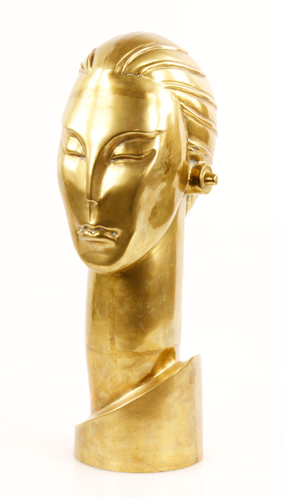 Appraisal: - Art Deco Period Female Head Brass Art Deco period