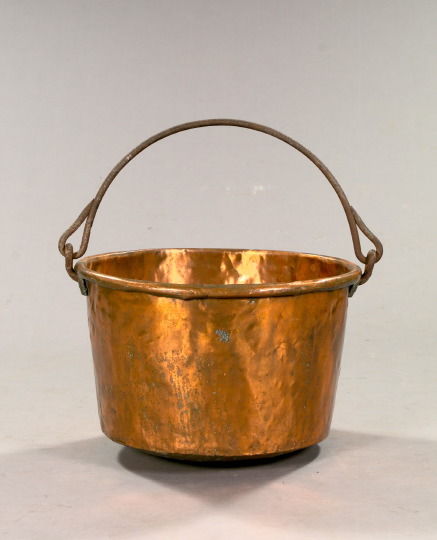 Appraisal: Monumental Copper and Wrought-Iron Cauldron first quarter th century the