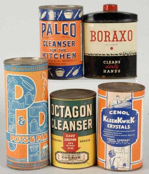 Appraisal: Lot of Cleaning Product Tins Description All with original contents