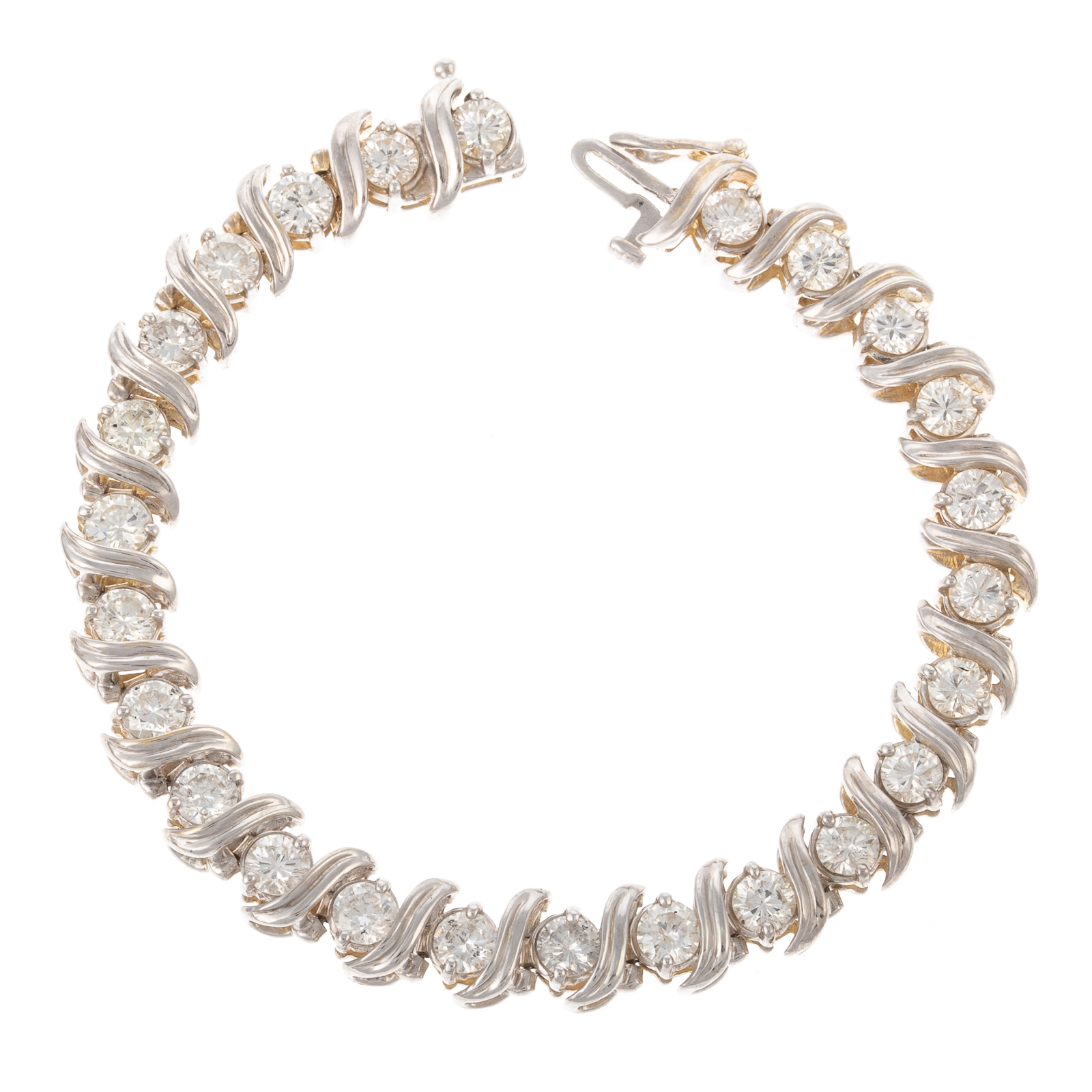 Appraisal: A CTW ROUND BRILLIANT DIAMOND BRACELET IN K K white