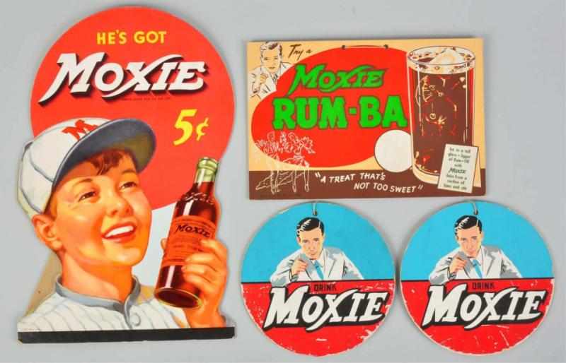 Appraisal: Lot of Cardboard Moxie Signs s to s Includes a