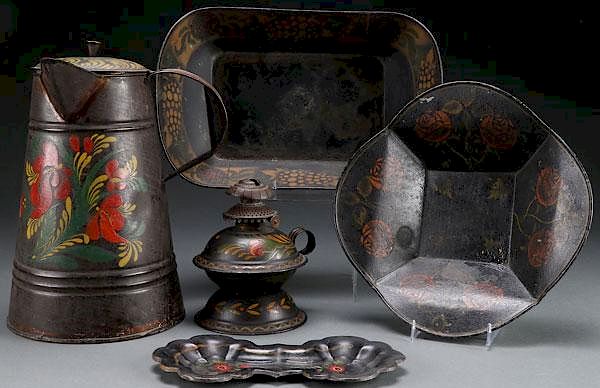 Appraisal: A COLLECTION OF TH CENTURY TOLEWARE A COLLECTION OF TH