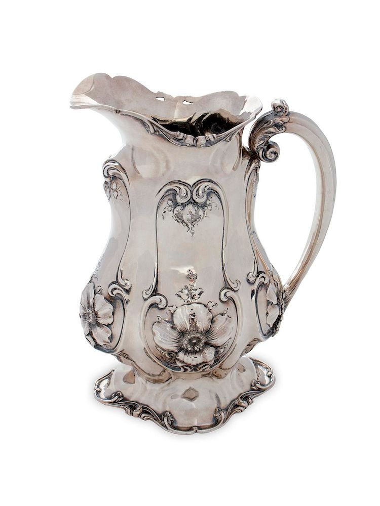 Appraisal: An American Silver Belle Opaque Style Pitcher Height inches An