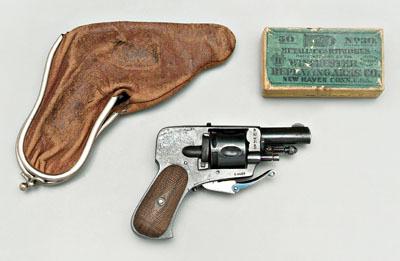 Appraisal: Belgian spur trigger pocket revolver caliber - in barrel checkered