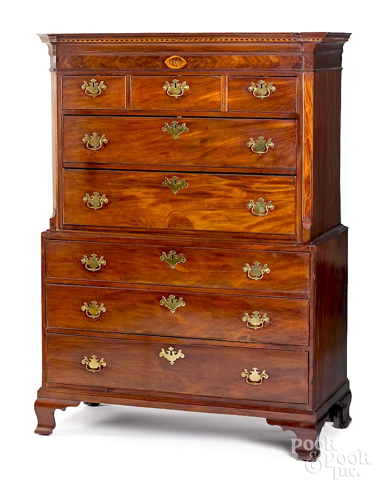 Appraisal: George III mahogany chest on chest Exclusive on Bidsquare George