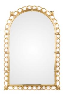 Appraisal: Hollywood Regency Gilt Brass Shell Motif Mirror Italian circa s