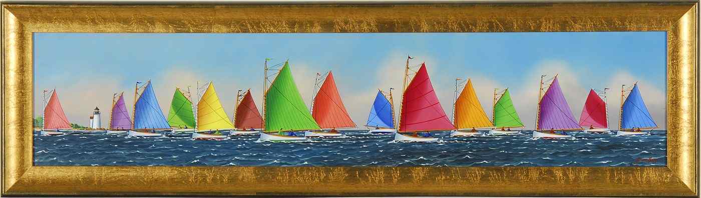 Appraisal: JEROME HOWESAmerican b The Rainbow Fleet Signed lower right Jerome