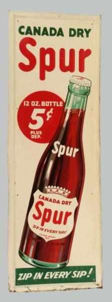 Appraisal: Embossed Tin Spur Sign Description s Featuring Spur bottle Some