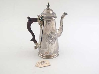 Appraisal: A George II small coffee pot tapering with a tucked