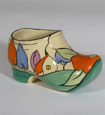 Appraisal: Poplar' a Clarice Cliff Bizarre Clog painted in colours printed