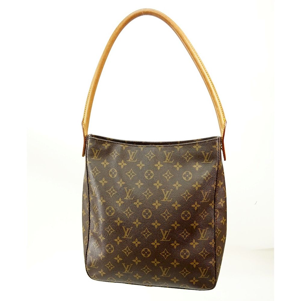 Appraisal: Louis Vuitton Brown Canvas Monogram Looping GM Bag Louis Vuitton