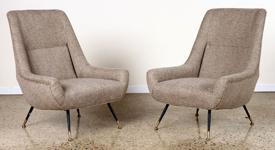 Appraisal: PAIR ITALIAN CLUB CHAIRS MANNER OF GIGI RADICE A pair